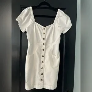 Madewell | Dresses | Madewell Linen Cotton Puff Sleeve Mini Dress Size 6 |  Poshmark